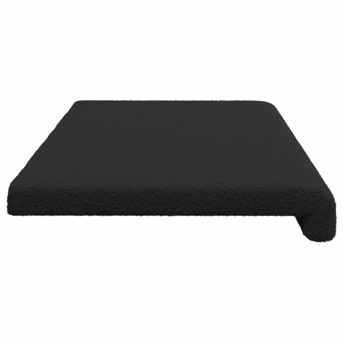 Bench Cushion Sherpa Fabric Black Depth 35 cm