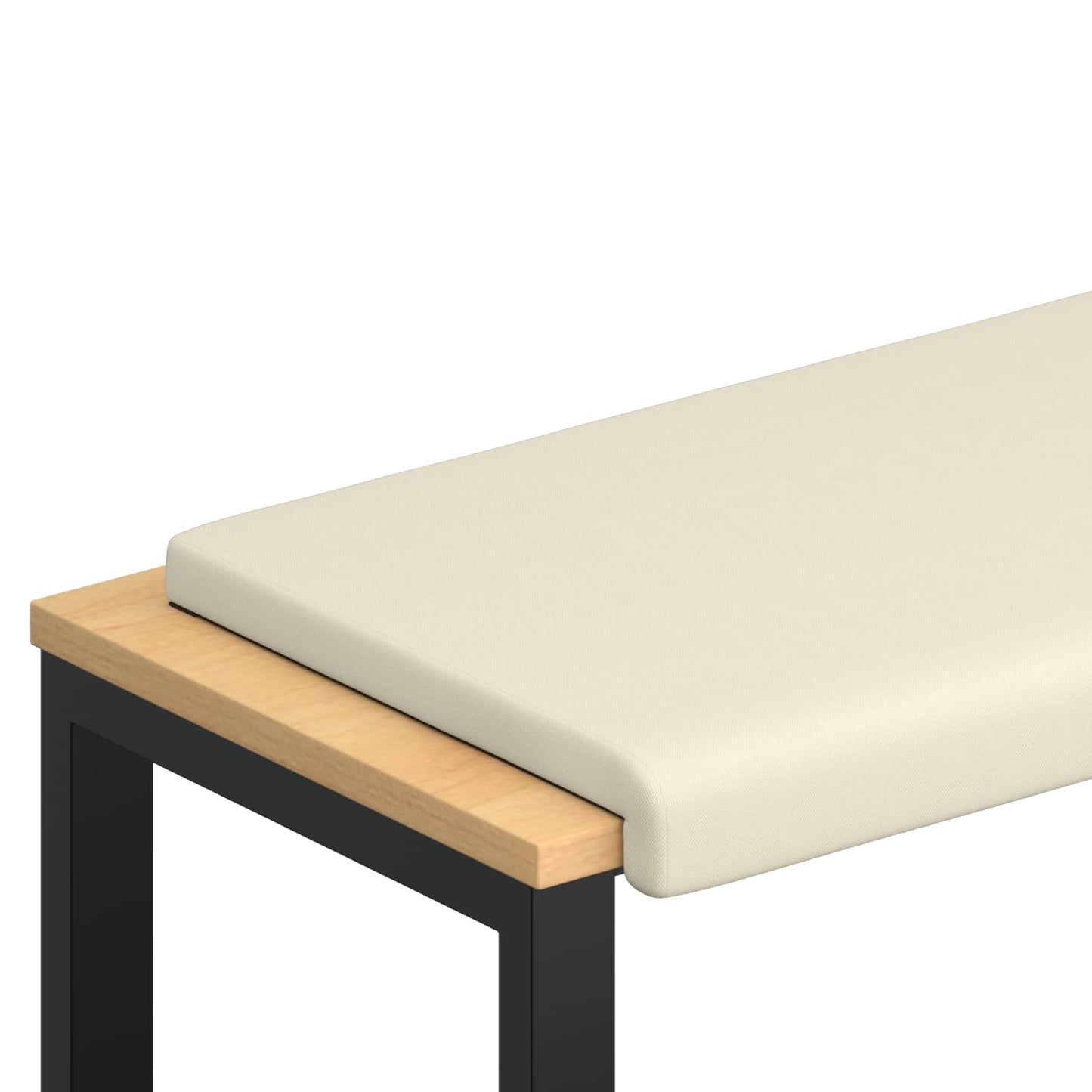 Bench Cushion Textured Velvet Cream Depth 35 cm