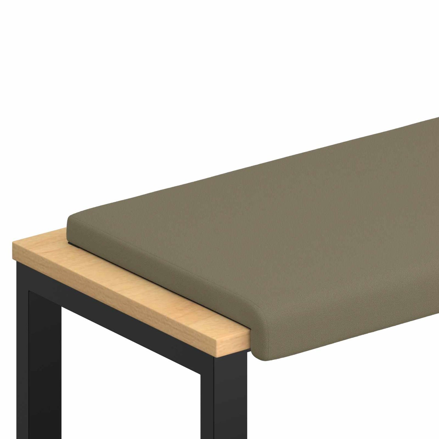 Bench Cushion Textured Velvet Khaki Depth 35 cm