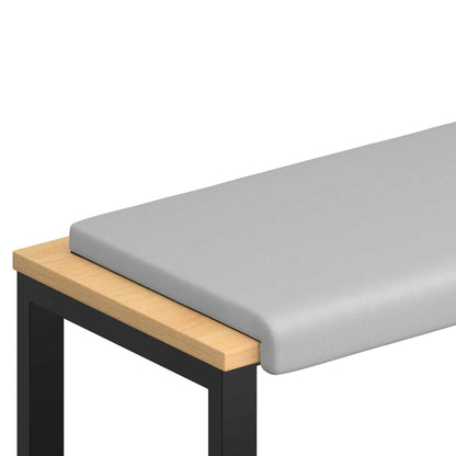Bench Cushion Textured Velvet Light Grey Depth 35 cm