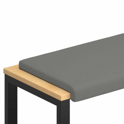 Bench Cushion Textured Velvet Dark Grey Depth 35 cm