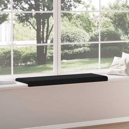 Bench Cushion Textured Velvet Black Depth 35 cm