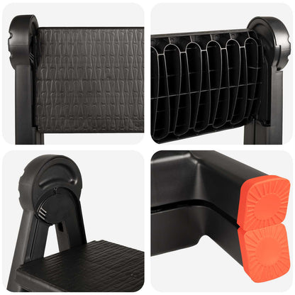 Ladder Folding Black and Red 46 x 30 x 63 cm PP and Elastomer