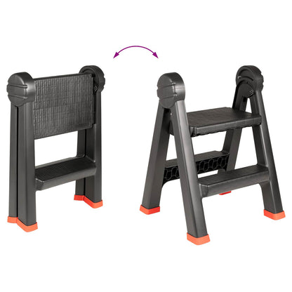 Ladder Folding Black and Red 46 x 30 x 63 cm PP and Elastomer