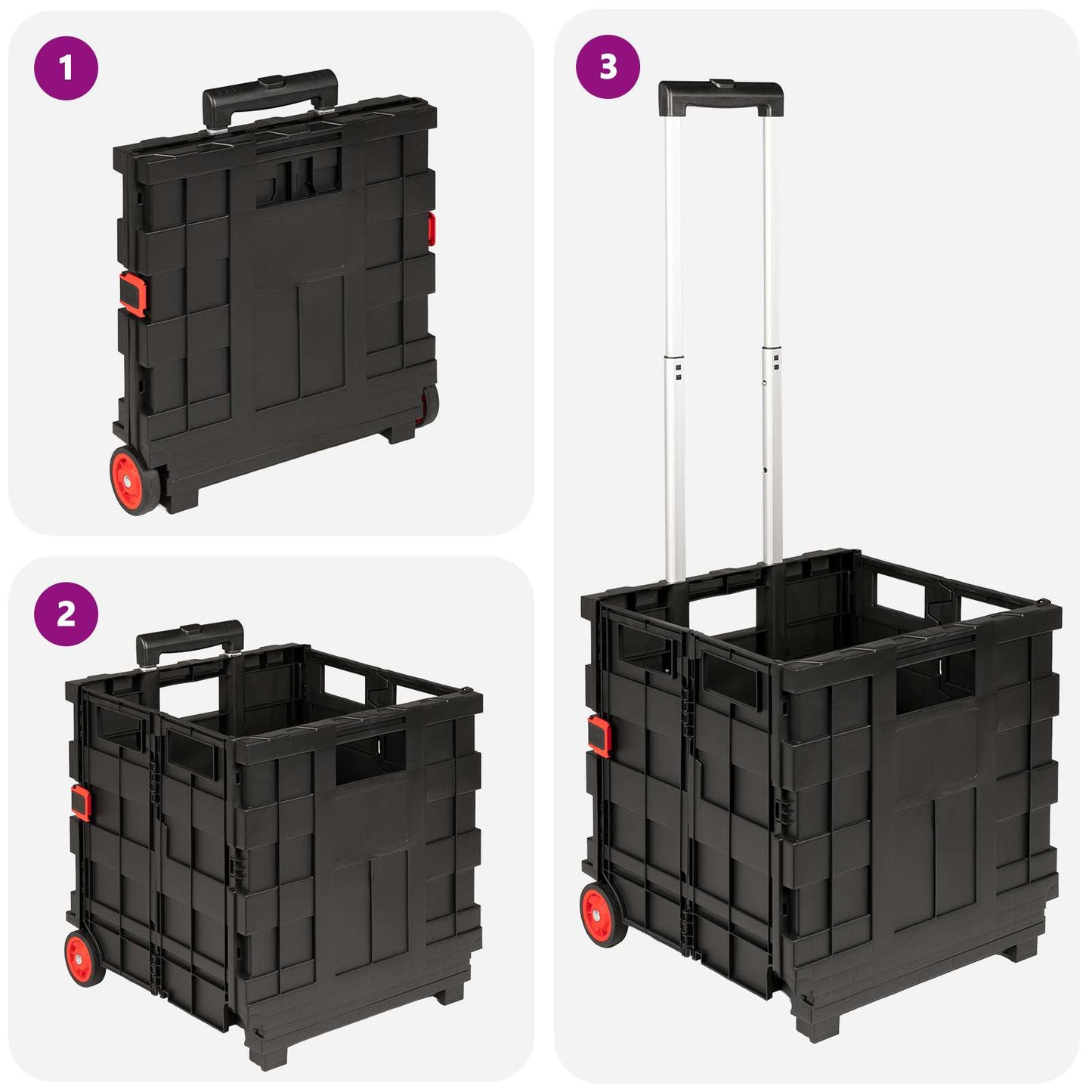 Cart Manual Black and Red 35 x 39 x 92 cm PP and Elastomer