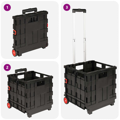 Cart Manual Black and Red 35 x 39 x 92 cm PP and Elastomer