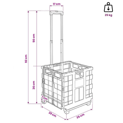 Cart Manual Black and Red 35 x 39 x 92 cm PP and Elastomer