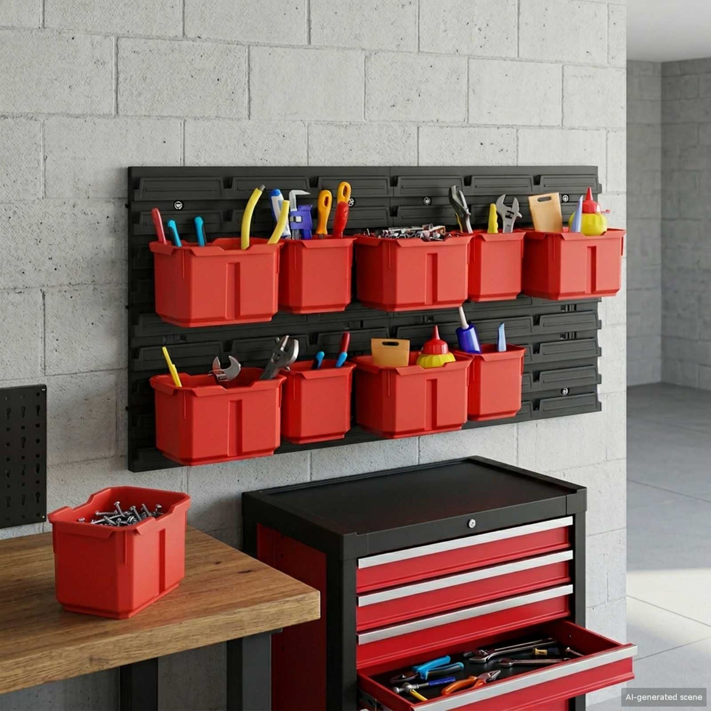 Container Rack Manual Black and Red 77.5 x 2 x 39 cm PP