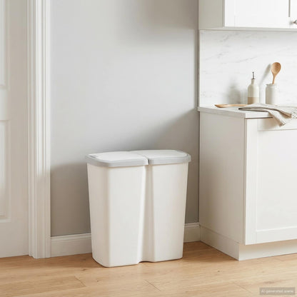 Garbage Bin White 48.5 x 28 x 51 cm PP
