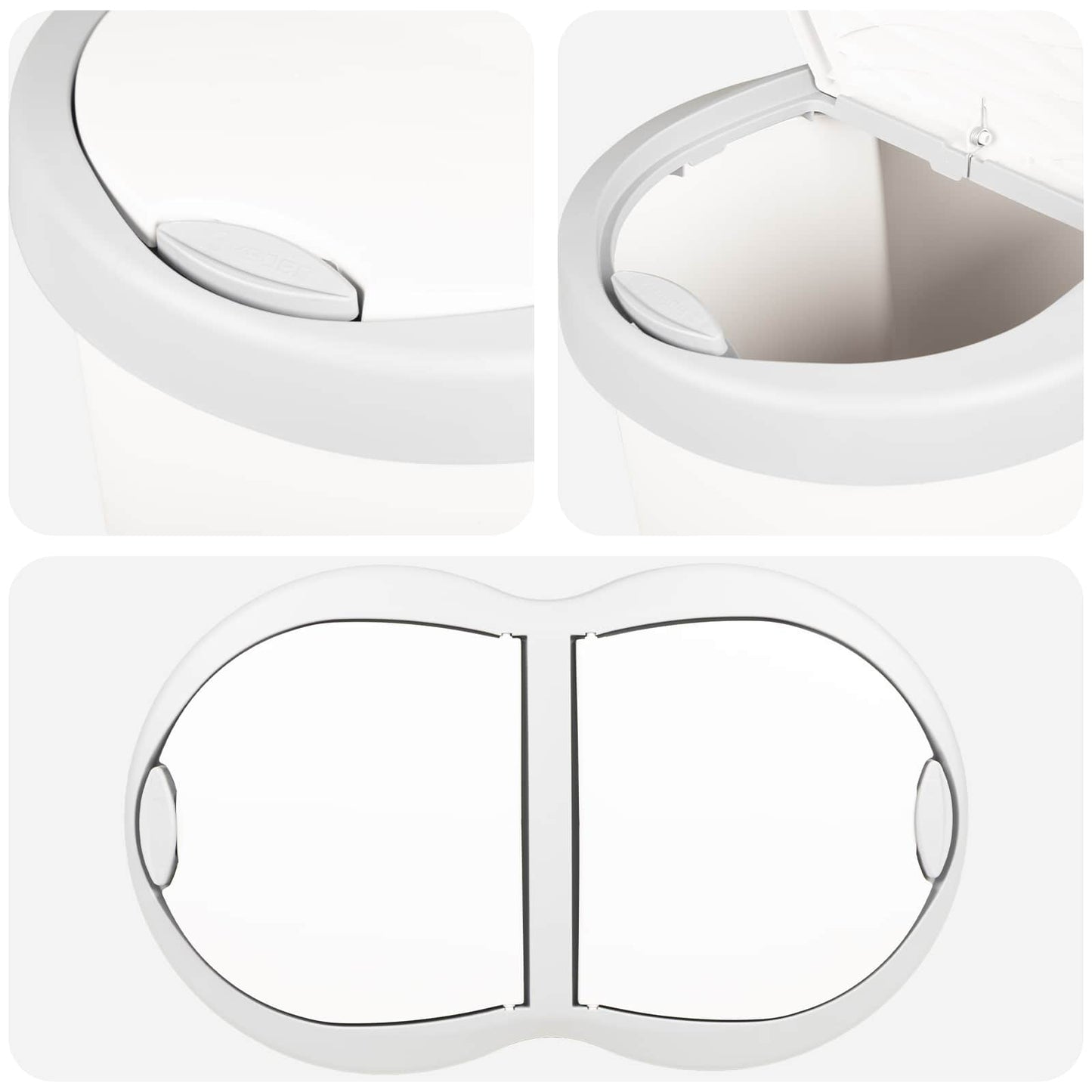 Garbage Bin White 48 x 30 x 51 cm PP