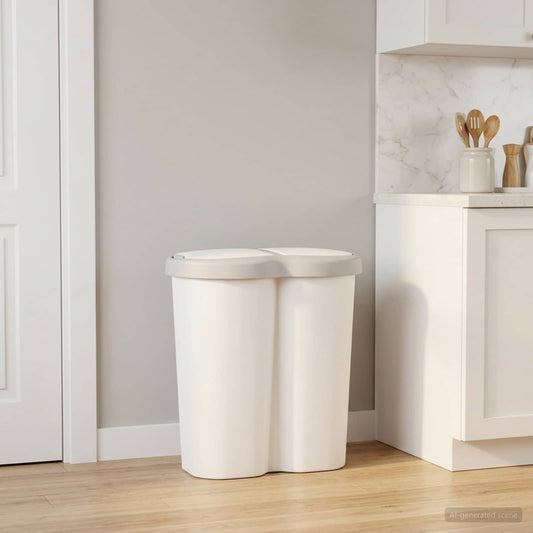 Garbage Bin White 48 x 30 x 51 cm PP