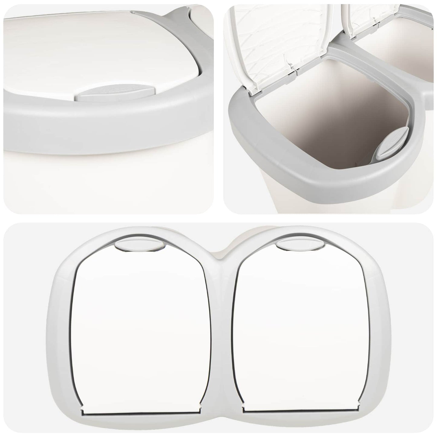 Garbage Bin White 49.5 x 30 x 46.5 cm PP