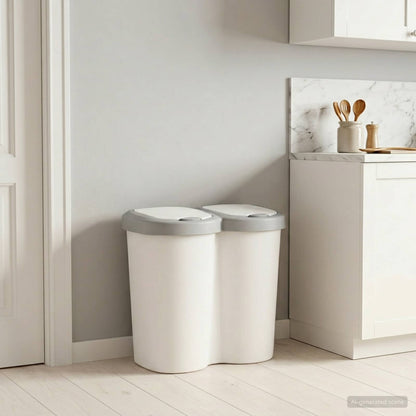 Garbage Bin White 49.5 x 30 x 46.5 cm PP