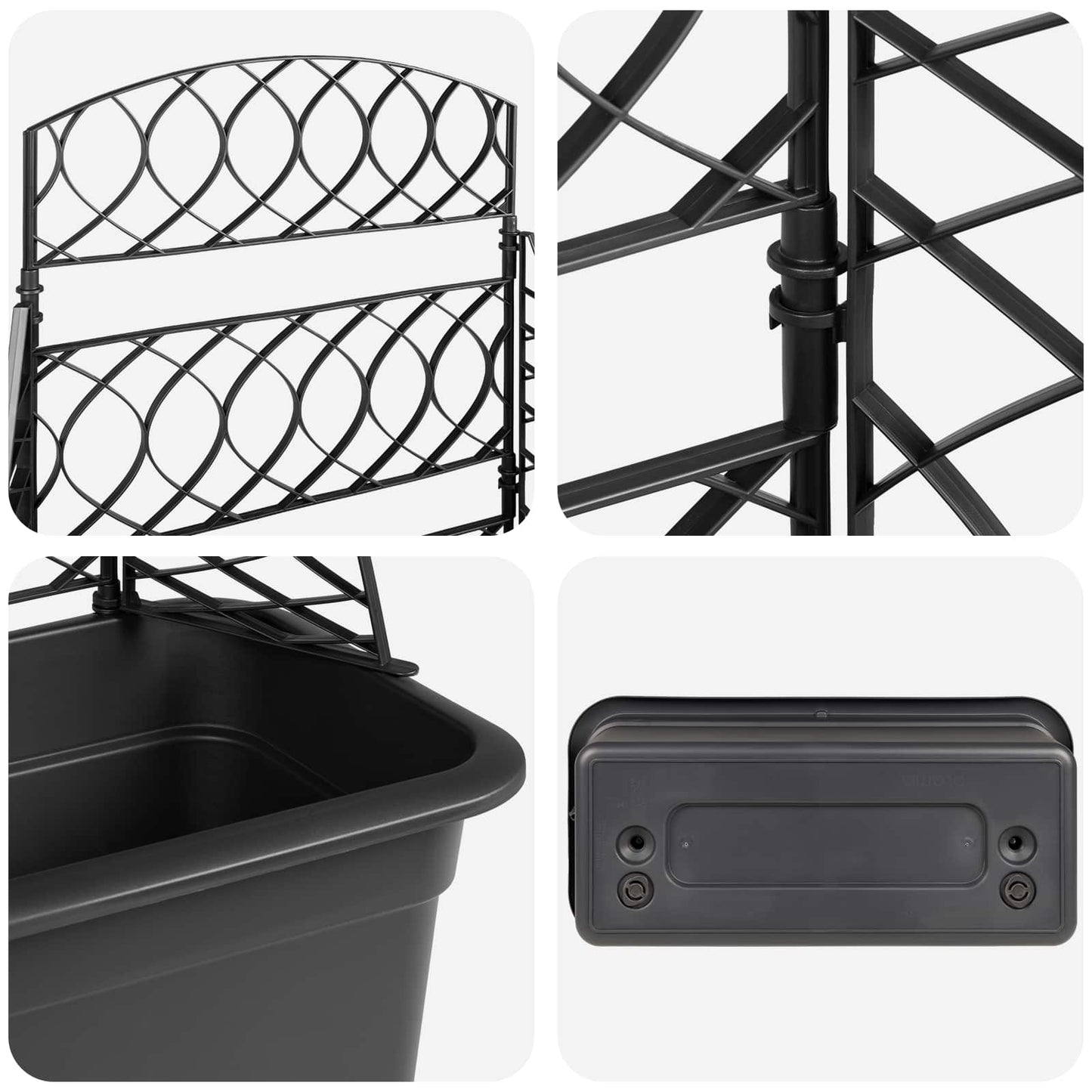 Planter Trellis Anthracite 58 x 29 x 78 cm PP