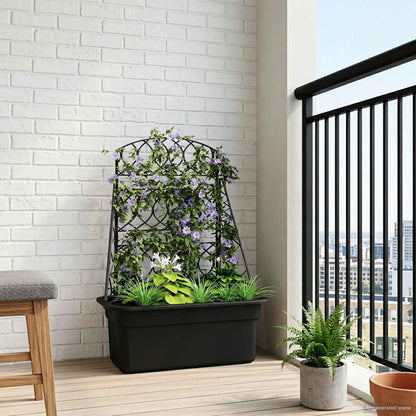 Planter Trellis Anthracite 58 x 29 x 78 cm PP