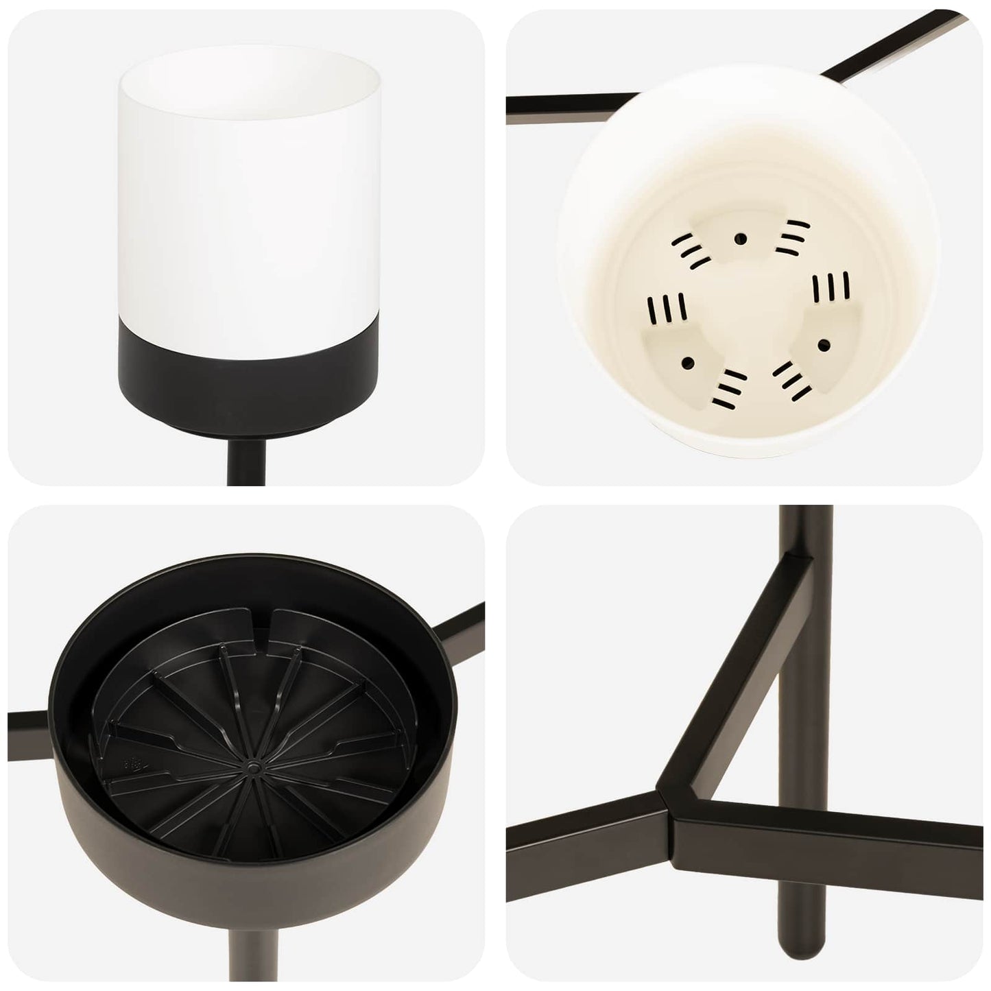 Flower Stand White 54 x 49 x 81 cm PP and Steel