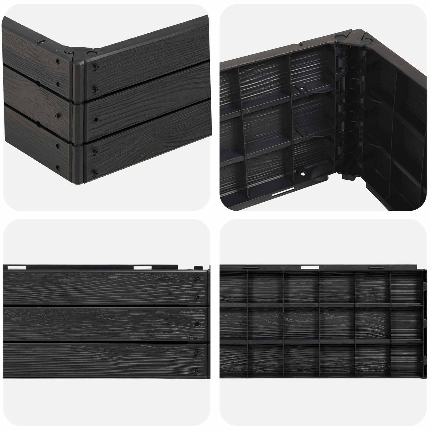 Raised Bed Black 75.5 x 75.5 x 25 cm PP