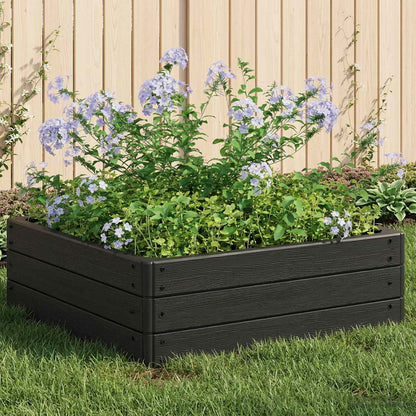 Raised Bed Black 75.5 x 75.5 x 25 cm PP