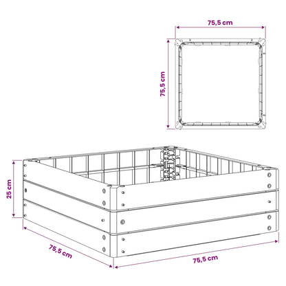 Raised Bed Black 75.5 x 75.5 x 25 cm PP