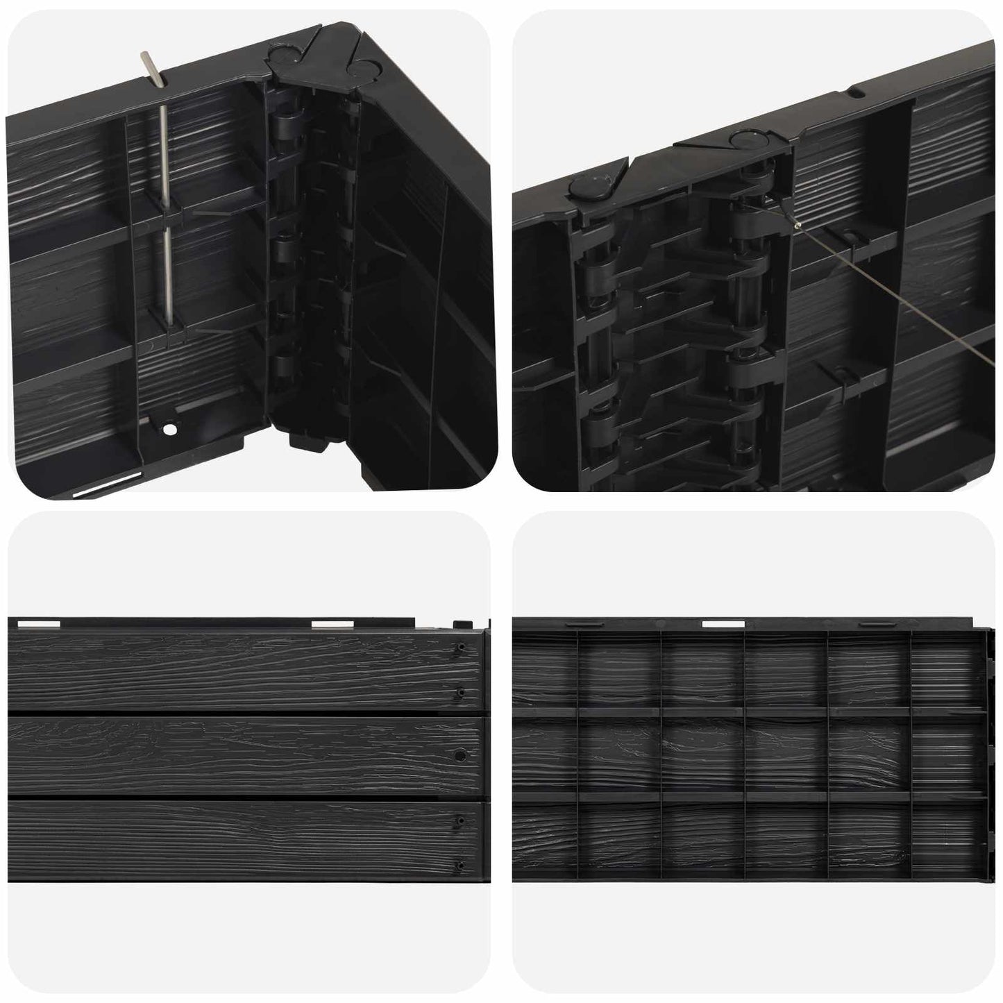 Raised Bed Black 151 x 75.5 x 25 cm PP
