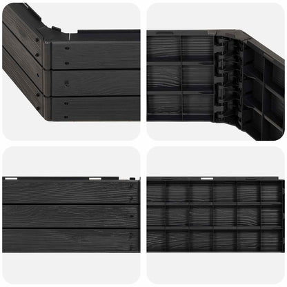 Raised Bed Black 148 x 129 x 25 cm PP