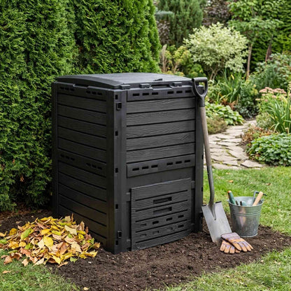 Garden Composter Black 59.5 x 60 x 81.5 cm 280 L 100% PP