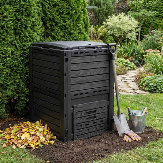 Garden Composter Black 59.5 x 60 x 81.5 cm 280 L 100% PP