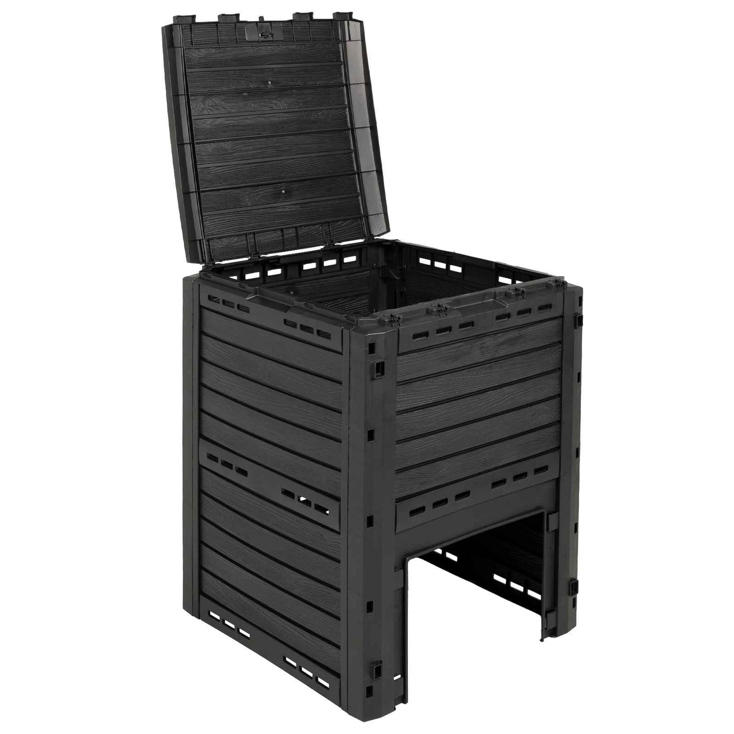 Garden Composter Black 59.5 x 60 x 81.5 cm 280 L 100% PP