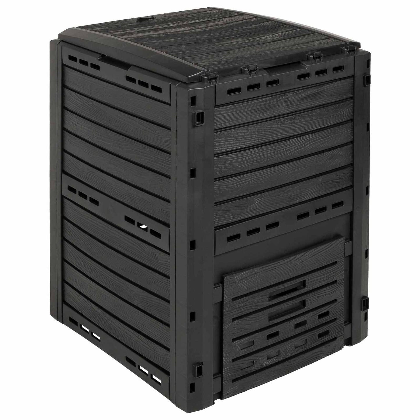 Garden Composter Black 59.5 x 60 x 81.5 cm 280 L 100% PP