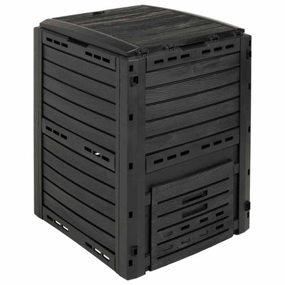 Garden Composter Black 59.5 x 60 x 81.5 cm 280 L 100% PP