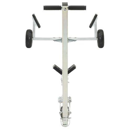 Adjustable Boat Trailer with Pneumatic Tires 200 kg Load Silver