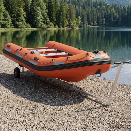 Adjustable Boat Trailer with Pneumatic Tires 200 kg Load Silver