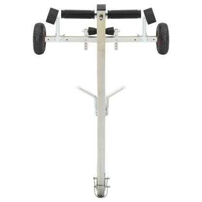 Adjustable Boat Trailer with Pneumatic Tires 200 kg Load Silver