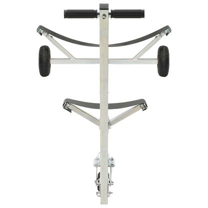 Adjustable Boat Trailer with Pneumatic Tires 200 kg Load Silver