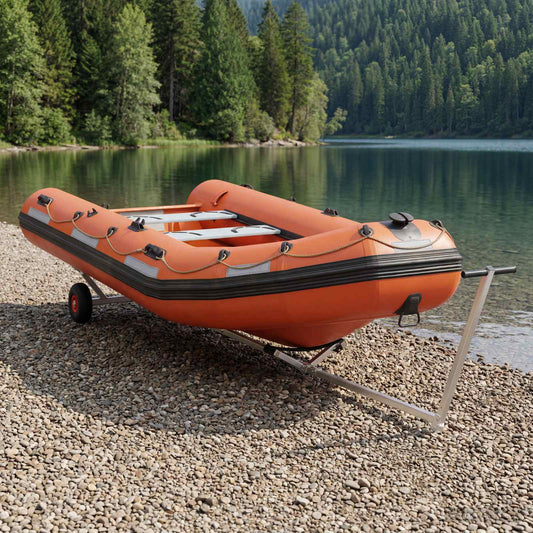 Adjustable Boat Trailer with Pneumatic Tires 200 kg Load Silver