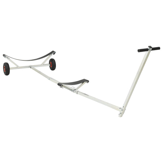 Adjustable Boat Trailer with Pneumatic Tires 200 kg Load Silver