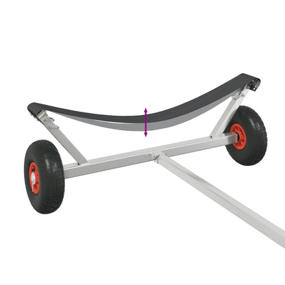 Adjustable Boat Trailer with Pneumatic Tires 200 kg Load Silver