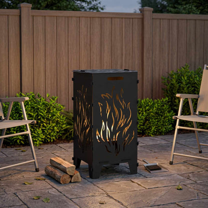 Fire Pit Black 47 x 38 x 75 cm Steel