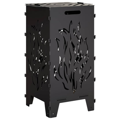 Fire Pit Black 47 x 38 x 75 cm Steel