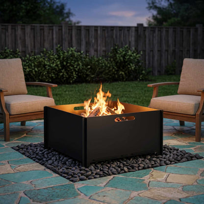 Fire Pit Black 60 x 60 x 30 cm Steel