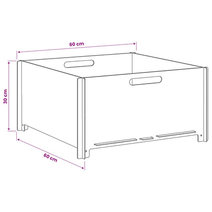Fire Pit Black 60 x 60 x 30 cm Steel
