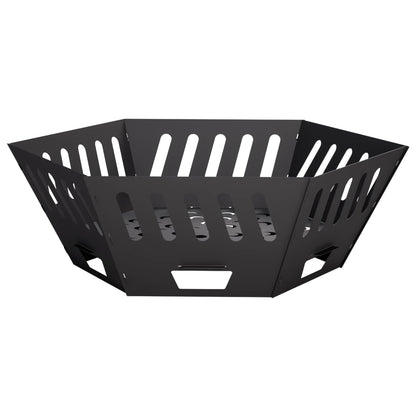 Fire Pit Black 80 x 80 x 28 cm Steel