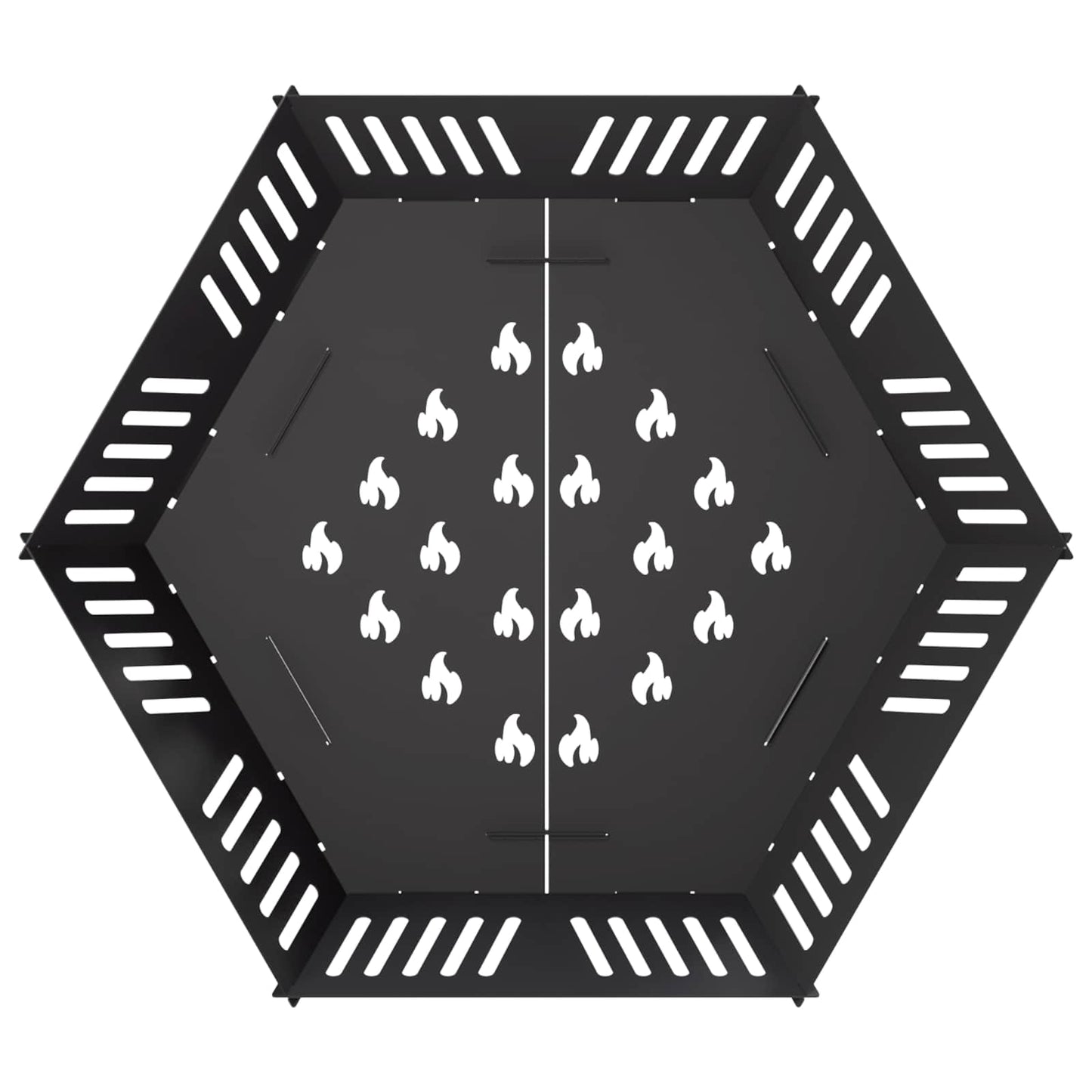 Fire Pit Black 60 x 60 x 18 cm Steel