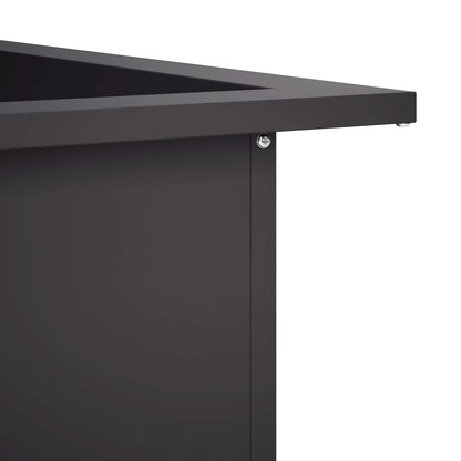 Fire Pit Ring Black 90 x 90 x 25 cm Steel