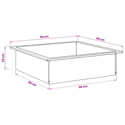 Fire Pit Ring Black 90 x 90 x 25 cm Steel