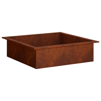 Fire Pit Ring Rusty 100 x 100 x 25 cm Weathering Steel