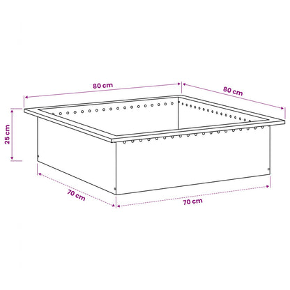 Fire Pit Ring Black 80 x 80 x 25 cm Steel