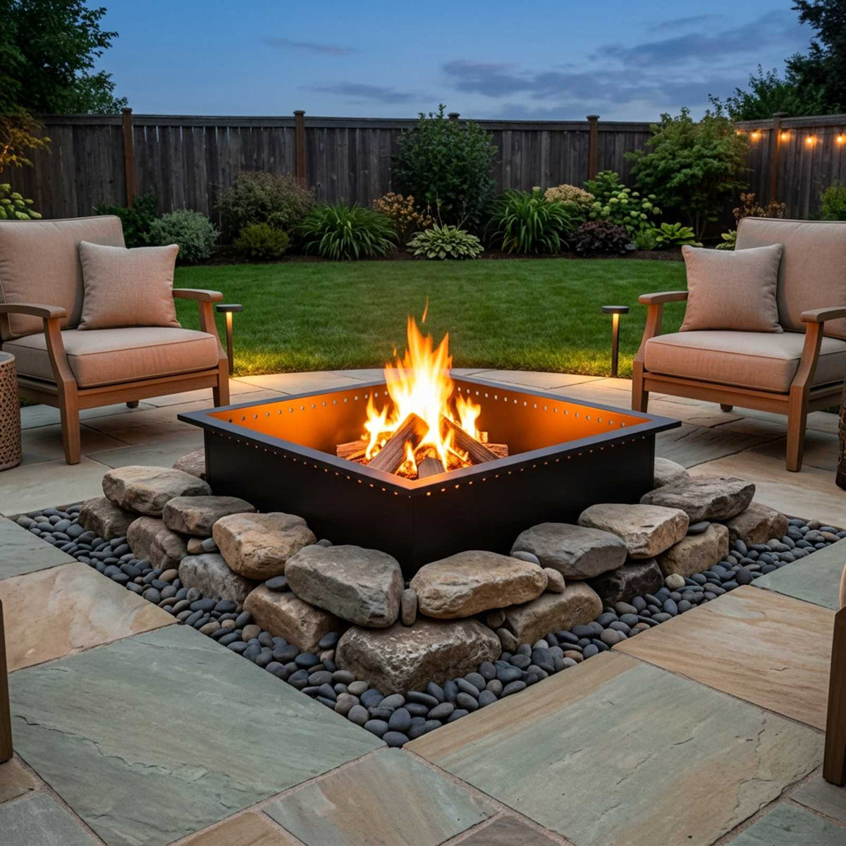Fire Pit Ring Black 100 x 100 x 25 cm Steel