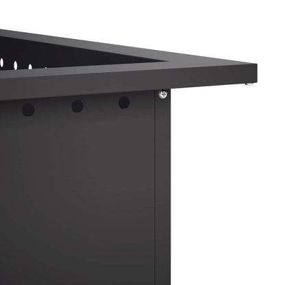 Fire Pit Ring Black 100 x 100 x 25 cm Steel