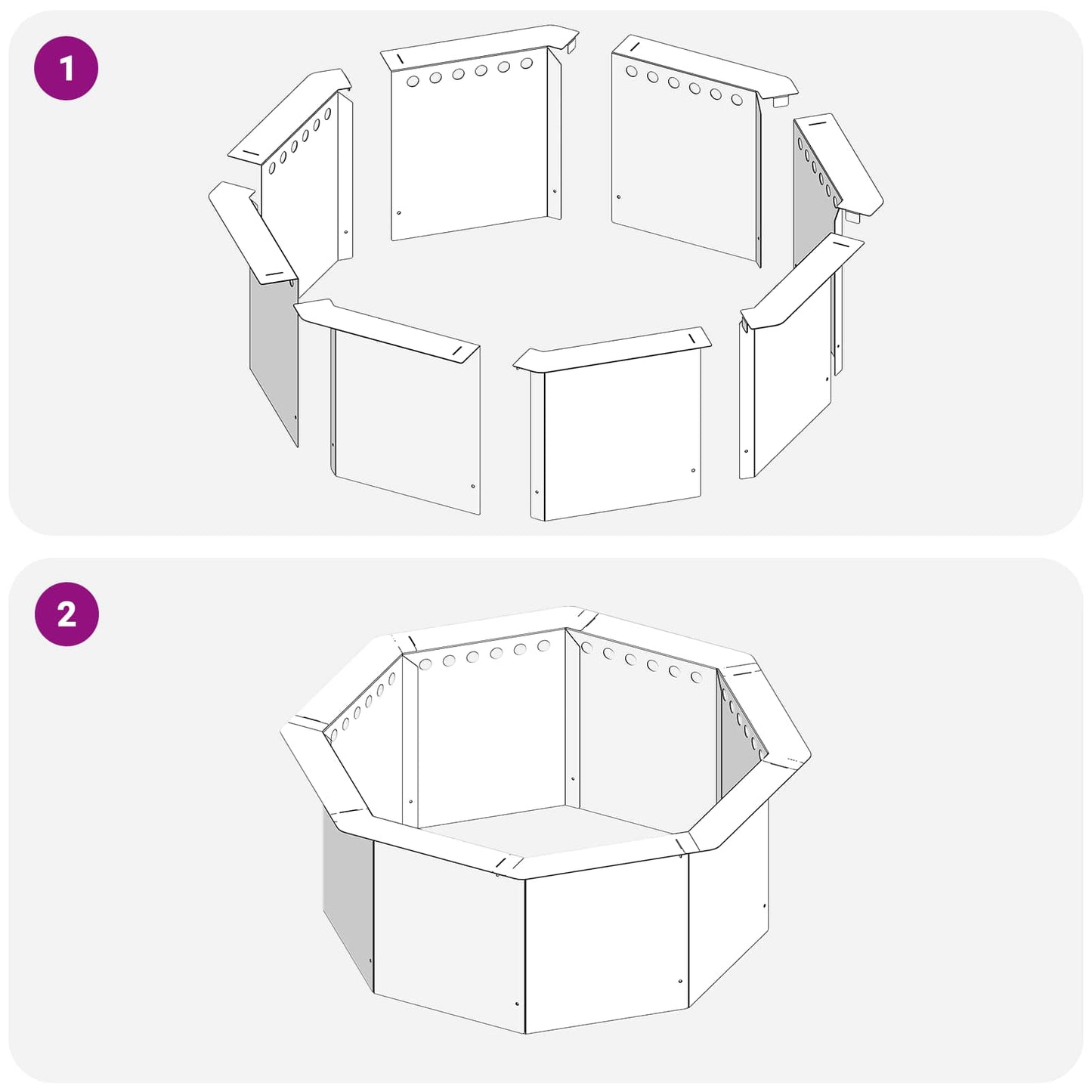 Fire Pit Ring Black 60 x 60 x 25 cm Steel